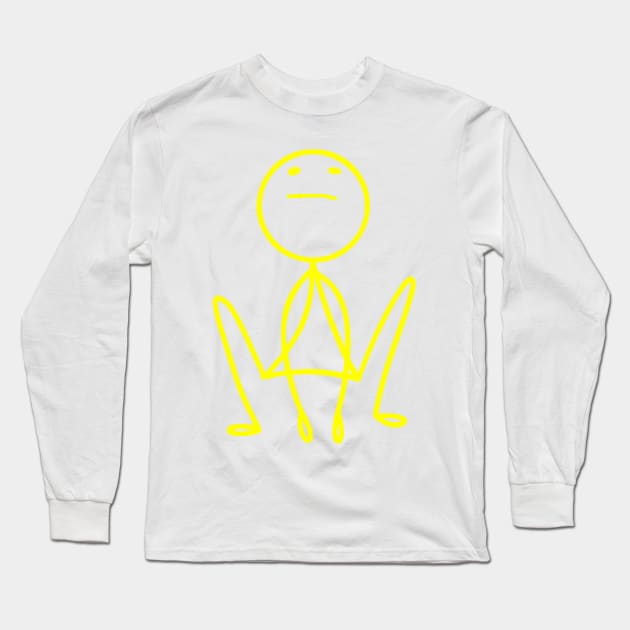 Stickman Yellow Long Sleeve T-Shirt by StickMen